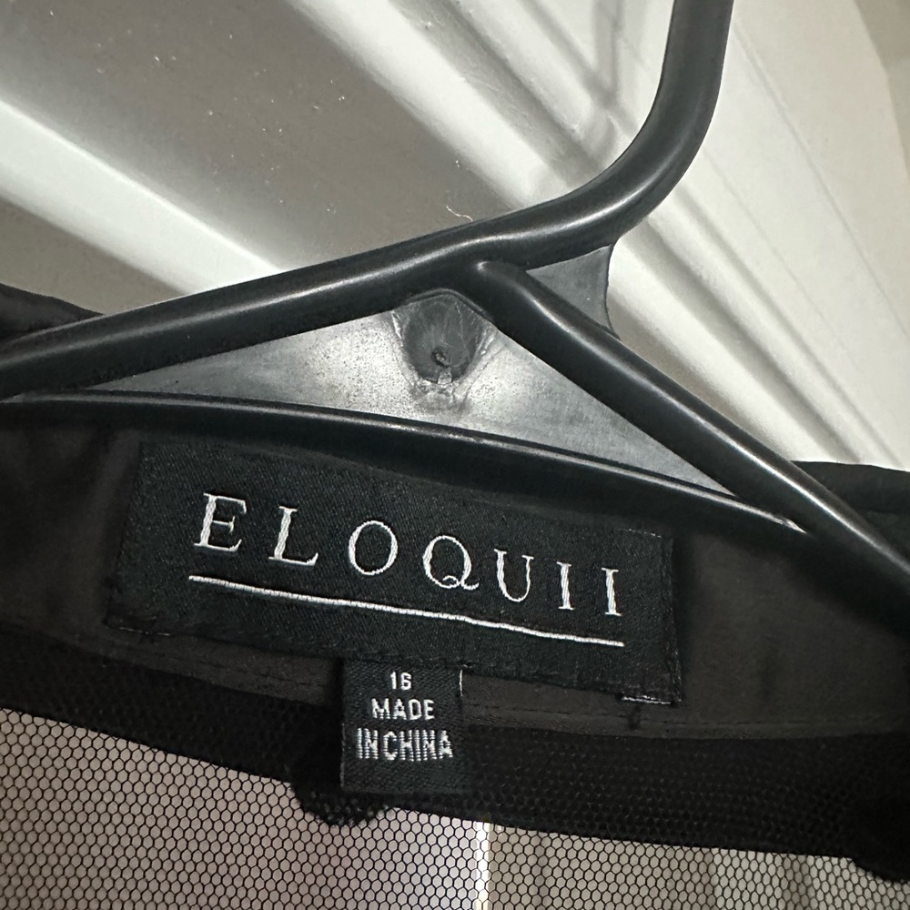 Eloquii Sheer Black Tulle Polka Dot Dress - Picture 3 of 6